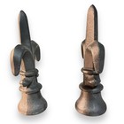 2 Cast Iron Fleur De Lis Finial Garden Statue Fence Decor Rustic Gothic 6 5 