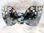 Ab Austrian Crystal Black Bow French Clip Hair Barrette