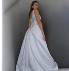 Mori Lee White Sequin Beaded Wedding Gown Dress Sz 4 - 6 New Silver Embroidery