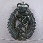 Vintage New Zealand Police Hat Helmet Kings Crown Badge 1960 White  Bobbie Rare