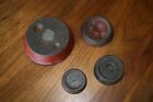Vintage 4 Brass Balance Scale Weights Various Size Antique
