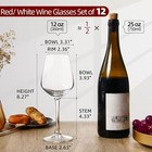 Wine Glass Set Of 12  12 Oz  Clear Red white Wine Glasses