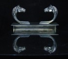 Art Deco Silvered Bronze Horse Head Notepad Holder  Herme Paris Design