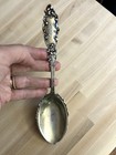 Rare Large Gorham Sterling Silver Serving Spoon Enamel 1894 Luxembourg Gold Wash