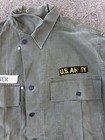 Vintage 1940s Hbt Us Army Shirt Wwii Herringbone Twill 13 Star 38r