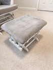 Angel Line Windsor Glider And Ottoman White Finish  Gray Cushions