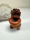 Rare Antique Japanese Netsuke Shishi Fu Dog Signed Soshin Boxwood Edo