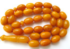 Amber Rosary Islamic Prayer 33 Beads Baltic Genuine Stone tasbih Misbaha Kahrama