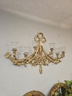 Large Syroco 6 Arm Wall Sconce Candelabra  hollywood Regency  Gold 6  Votives 