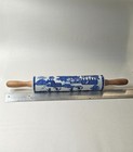 Vintage Blue Willow  Rolling Pin 14 Inch Porcelain