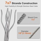 1 8  Wire Cable  100ft Wire Rope Metal Cable With Loop 100ft Kit Steel Cable