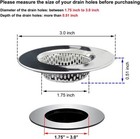 2pcs Stainless Steel Bathtub Drain Strainer Cover 1 75-3 Inch Shower Hair Drain