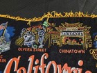 Vtg  California Points Of Interest Graphics Pillowcase  Silkscreened fringed 