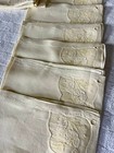  12 Soft Yellow Vintage Madeira Irish Linen Dinner Napkins W embr Insert 