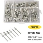 Heavy Duty Rivet Gun Set With 120pcs Blind Rivets Hand Tool Kit