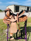 Adults Western Horse Barrel Saddle Leather 14to18 With Free Tack Set   Shipping