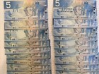 Lot  195 Face Value  5 Dollar Bank Of Canada Notes 2001-2008 Five Cinq Banque