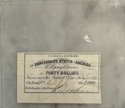 1861 Confederate Civil War Era  40 Interest Note From  1000 Bond