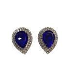 Vintage Musi Shoe Clips Large Blue Rhinestone Clear Small Rhinestones Statement