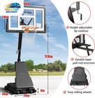 Basketball Hoop Outdoor With 44 48 54in Shatterproof Backboard  5 25-10ft Height