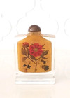 4  Painted Inside Gold Floral Glass Reverse Perfume Bottle Japan Unused
