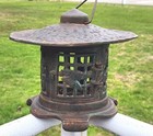 Vtg Japanese Cast Iron Garden Lantern Pagoda 
