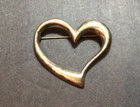 Vintage Sterling Silver 925 Thailand Heart Open Pin Brooch Boxed 2 Inches Large