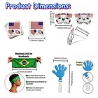 2026 World Cup Flag Headband Hand Clapper Stickers Mexico Football Fan 6pcs Set