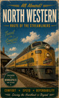 3 Burlington Route Railroad Train Vintage Style Posters Both Posters 8 5  X 14 