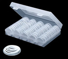100 Pcs 30mm Clear Round Coin Capsules Plastic Coin Holders  white Gaskets   Box