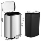 13 2 Gallon Stainless Steel Trash Garbage Can Airtight Soft Close Bin