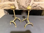 20th Century Antique Arts And Crafts Brass Bronze Style Candlesticks