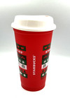 Starbucks Red Holiday Reusable Coffee Plastic 16oz Cup Tumbler Mug With Lid  New