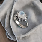 Rainbow Moonstone Gemstone 925 Sterling Silver Ring Handmade Jewelry Ring