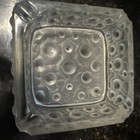 Vintage Art Deco Mid-century Modern Frosted Bumpy Square Glass Ashtray Heavy Nos