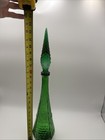 Vintage 22  Empoli Green Grape Vineyard Pattern Genie Bottle decanter   Stopper   
