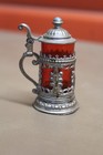 Vintage Miniature Red German Beer Stein With Lid