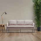 Modern 3 Seater Upholstered Sofa Couch For Living Room Beige green brown