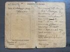 Old Vintage Palestine Id Card Document 1948 Passport