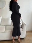 Women s Solid Long Sleeve Bodycon Dress  Chic Basic Minimalist Causual   
