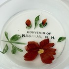 Nashua Nh New Hampshire Souvenir Antique White Milk Glass Trinket Pan
