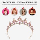  Rhinestone Crown For Women Crystal Leaf Pearl Princess Tiaras Queen Headband