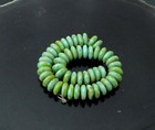 50 Czech Glass Rondelle Beads - Green Turqouise - Picasso 6x2mm