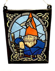 1979 Unieboek B v  Vintage Collectible Glass Suncatcher Gnome And Bee- Rare