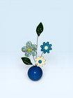 Vintage 1970   s Mcm Lucite Wire Flower Power Sculpture Paperweight Wire Kinetic