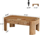 47-inch Solid Wood Coffee Table Modern Rectangular Center Table For Living Room