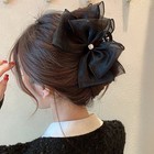 Fashion Tulle Big Bow Hair Claw Clips For Women Elegant Bowknot Hairpin