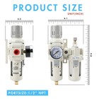 1 2  Npt Air Compressor Water Separator Regulator Filter Combo Compressed Air   