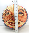 Rare Antique Vtg Paper Lantern Candle Lit Folding Accordion Face Patriotic Decor
