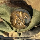 Vintage Us Army Hat With 3 Pins Camo Bill Ear Flaps Felt Cap Woodland Military